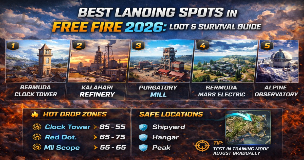 Best Landing Spots in Free Fire 2026: Loot & Survival Guide