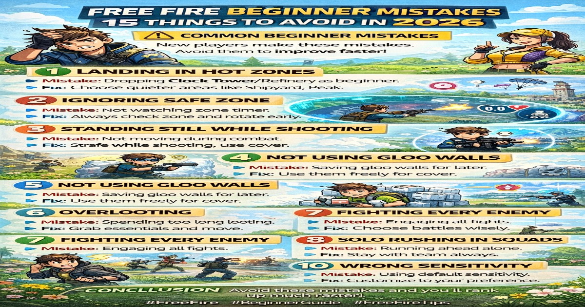 Free Fire Beginner Mistakes: 15 Things to Avoid in 2026